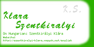 klara szentkiralyi business card