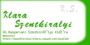 klara szentkiralyi business card